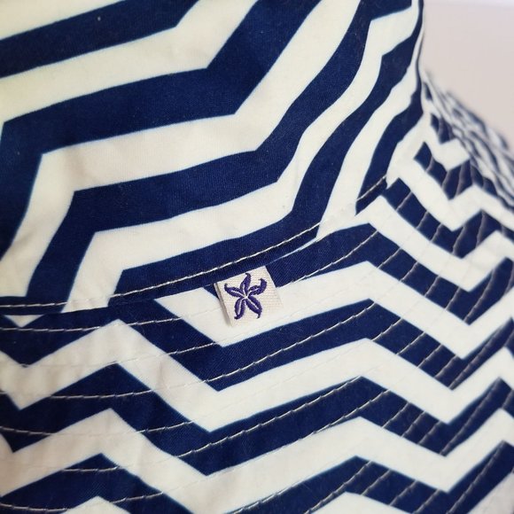 BLUE CHEVRON BUCKET HAT《652》beach‎ summer vacation - Picture 2 of 5